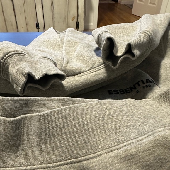 ESSENTIALS Light Gray Pullover Hoodie - Picture 12 of 15